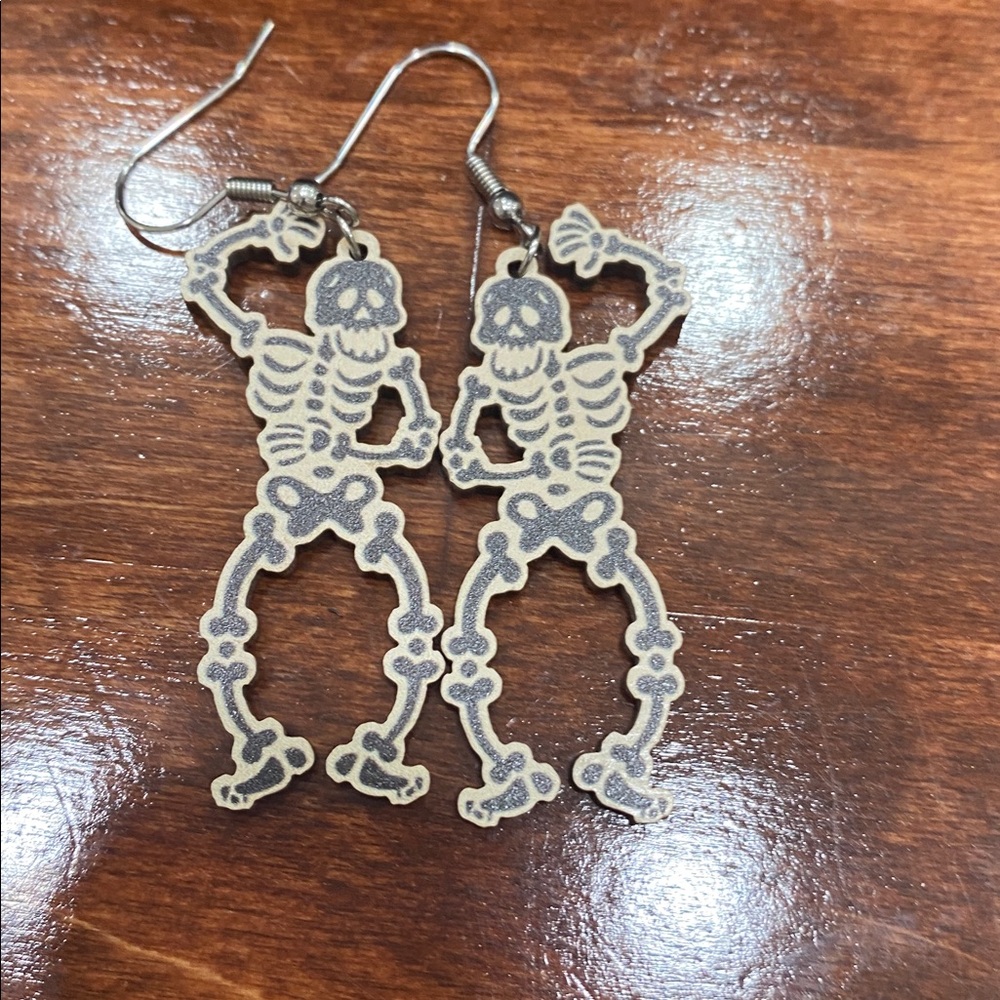 Skeleton Dangle Earrings - Picture 2 of 4